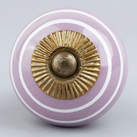 Purple Striped Small Ceramic Knobs