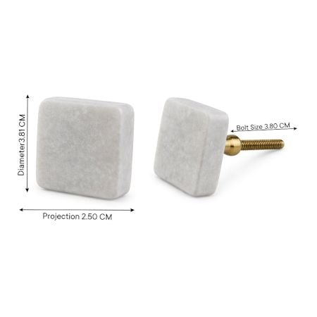 White Stone Square Cabinet Knobs Online-1 Piece