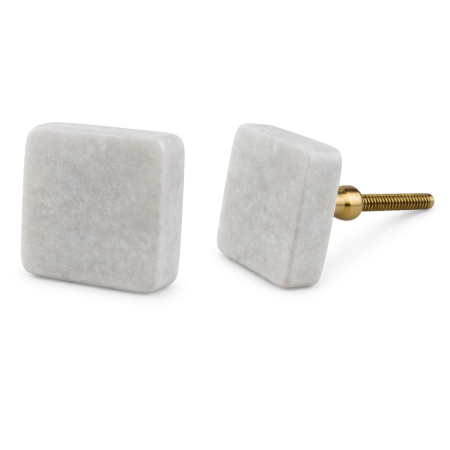White Stone Square Cabinet Knobs Online-1 Piece