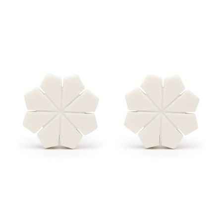 Stone Flower Shaped White Drawer Knob-1 Piece