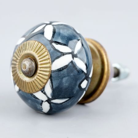 Grey Leaf Drawer Knob