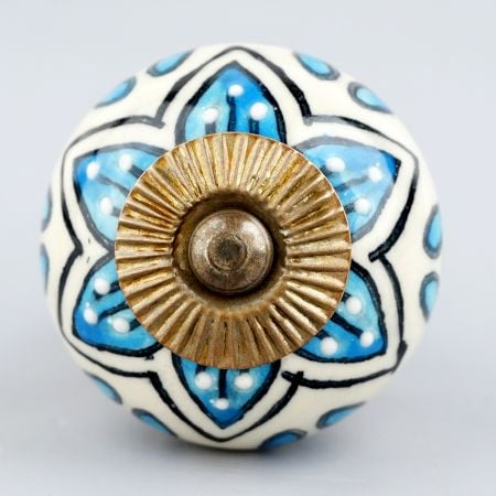 Turquoise Floral Drawer Knob