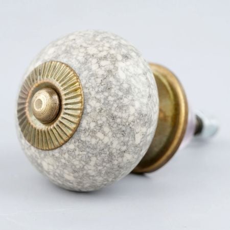 Marble Cream Crackle Ceramic Cabinet Knob