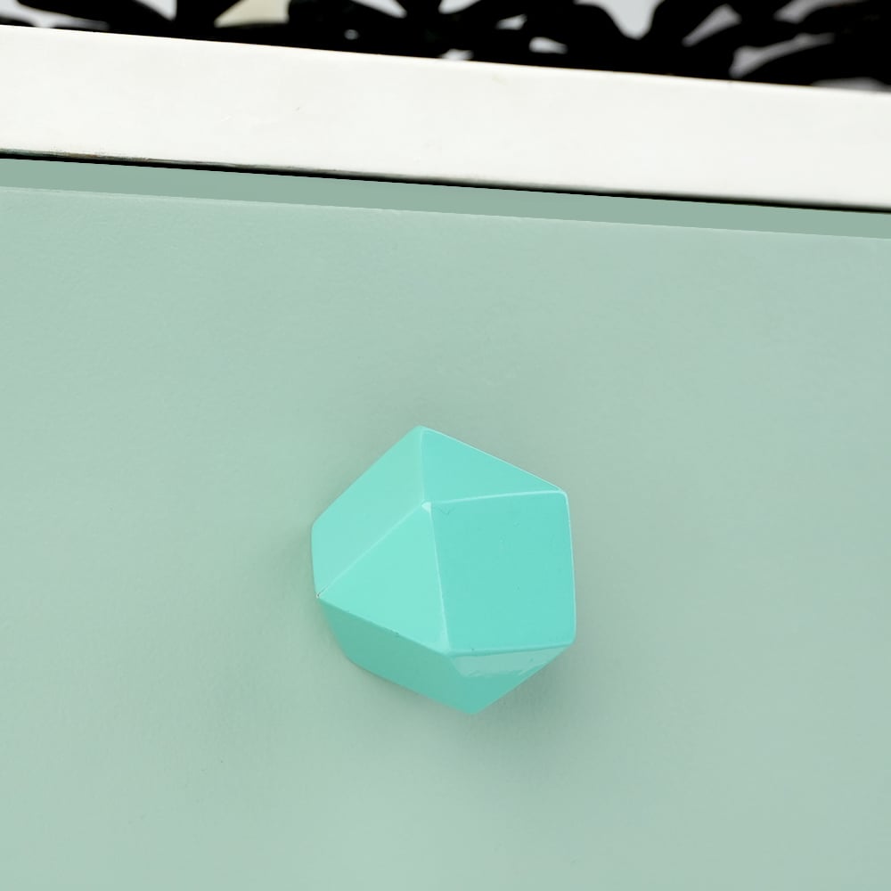 Sage Green Geometric Wooden Cabinet Knob