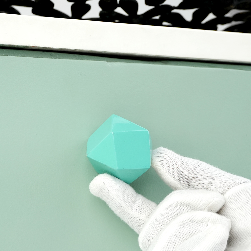 Sage Green Geometric Wooden Cabinet Knob