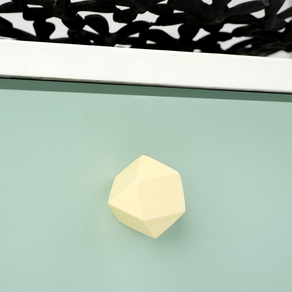 Cream Geometric Wooden Cabinet Knob