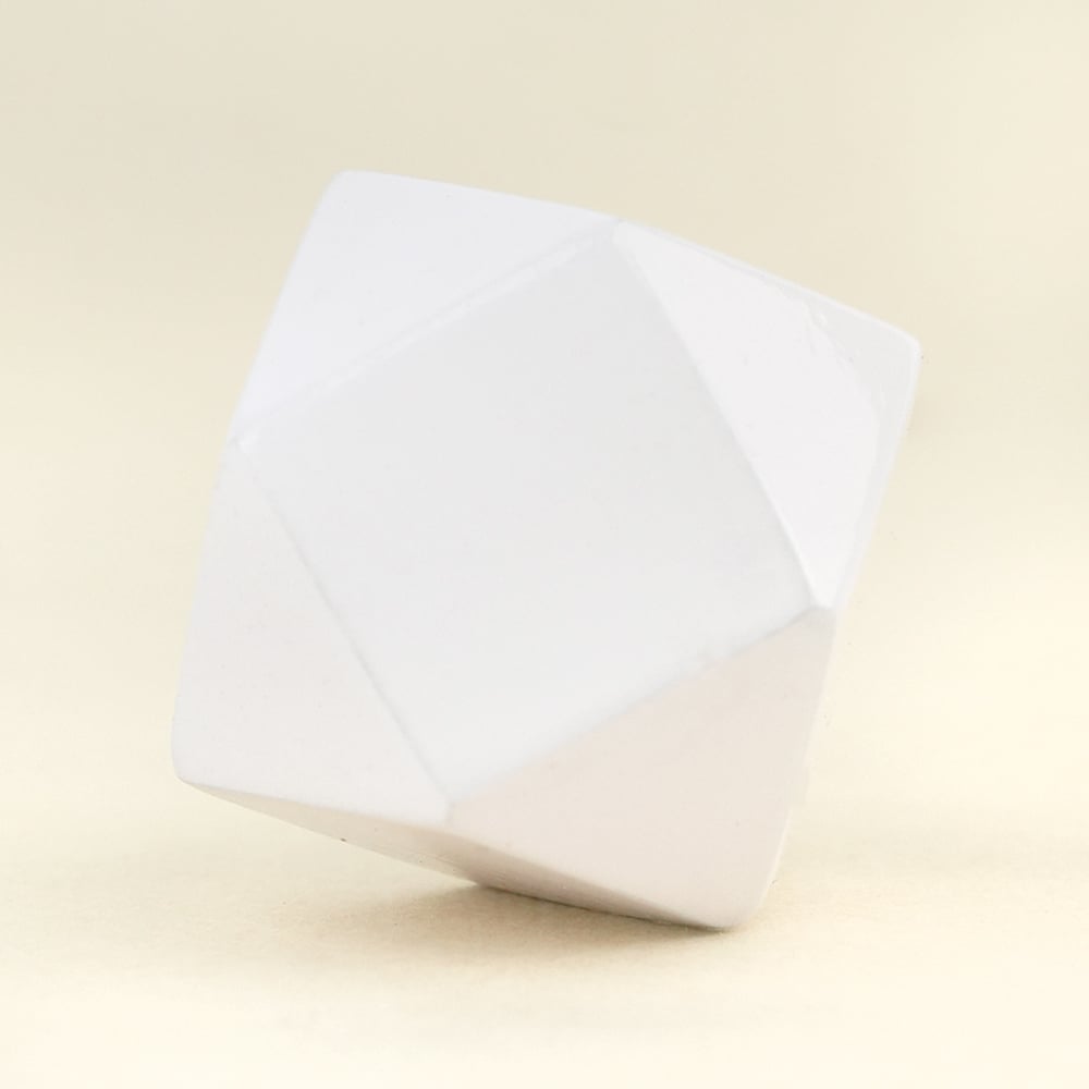 White Geometric Wooden Cabinet Knob