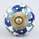 Blue Tiny Flower Leaf Cabinet Knob