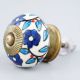 Blue Tiny Flower Leaf Cabinet Knob