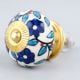 Blue Tiny Flower Leaf Cabinet Knob