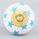 White Blue Star Cabinet Knob