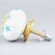 White Blue Star Cabinet Knob