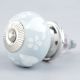 Grey White Heart Floral Knob