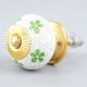 Pea  Green Floral Crackle Ceramic Dresser Knob