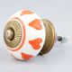 Orange Heart Painted Knob