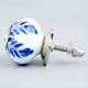 Navy Blue Leaf Ceramic Knob