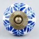 Navy Blue Leaf Ceramic Knob