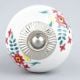 White Floral Leafy Painted Knob