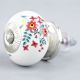 White Floral Leafy Painted Knob