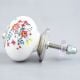 White Floral Leafy Painted Knob
