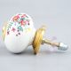 White Floral Leafy Painted Knob