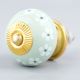 Sage Green And White Tiny Flower Ceramic Drawer Knob Online