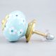 Turquoise Tiny Flowers Ceramic Knobs Online