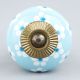 Turquoise Tiny Flowers Ceramic Knobs Online