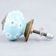 Turquoise Tiny Flowers Ceramic Knobs Online