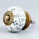 Grey Dotted Ceramic Floral Cabinet Knobs