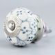 Grey Dotted Ceramic Floral Cabinet Knobs