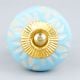 Turquoise Etched Ceramic Knob 39