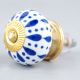 White & Blue Ceramic Floral Knob