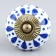 White & Blue Ceramic Floral Knob