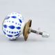 White & Blue Ceramic Floral Knob