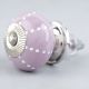 Purple Ceramic Floral Cabinet Knob