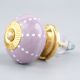 Purple Ceramic Floral Cabinet Knob