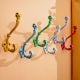 6 Pieces Multicolor Double Prong Iron Decorative Wall Hooks