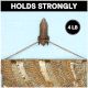Natural Wooden Adhesive Rocket Shape Coat Wall Hook-Pack of 3
