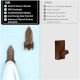 Natural Wooden Adhesive Rocket Shape Coat Wall Hook-Pack of 3