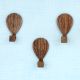 Wooden Adhesive Hot Air Balloon Shape Wall Hooks-3 Pieces