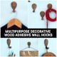 Wooden Adhesive Hot Air Balloon Shape Wall Hooks-3 Pieces