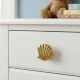 Handmade Golden Brass Scallop Shell Knob – Elegant Cabinet and Drawer Pull-1 Piece