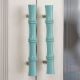 Turquoise handmade Wooden Door Handles for Drawer-1 Piece (7 Inches)