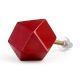 Red Geometric Wooden Cabinet Knob