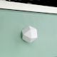 White Geometric Wooden Cabinet Knob