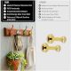 Handcrafted Wooden Wall Hook Rack with 4 Colorful Metal Hooks Adhesive+(Screw)