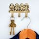 Golden Brass Four Monkeys Wall Hook