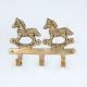 Running Two Horse Brass Wall Hook | Decorative Antique Finish Wall Hanger
