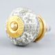 White Floral Crackle Cabinet Ceramic Knob